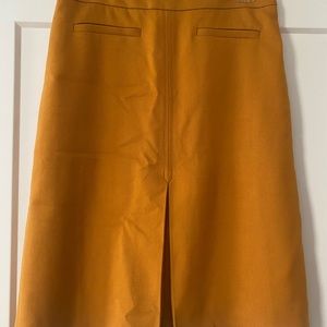 Mustard Yellow pleated front pencil skirt